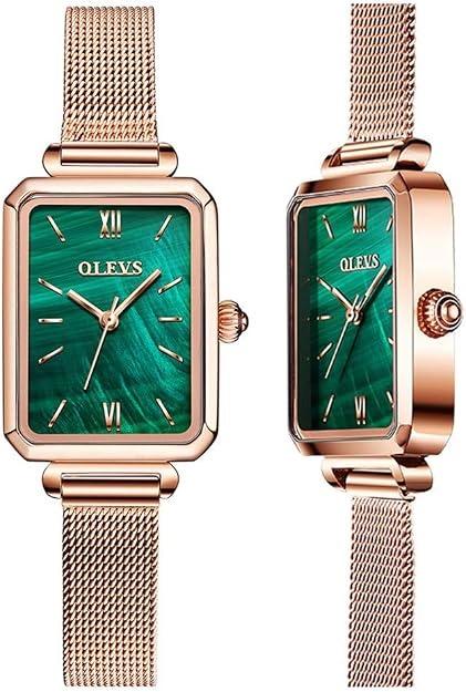 ⌚ Reloj OLEVS Retro Cuadrado Verde para Mujer